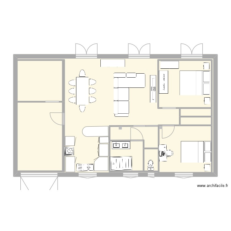 nouveau plan. Plan de 4 pièces et 106 m2
