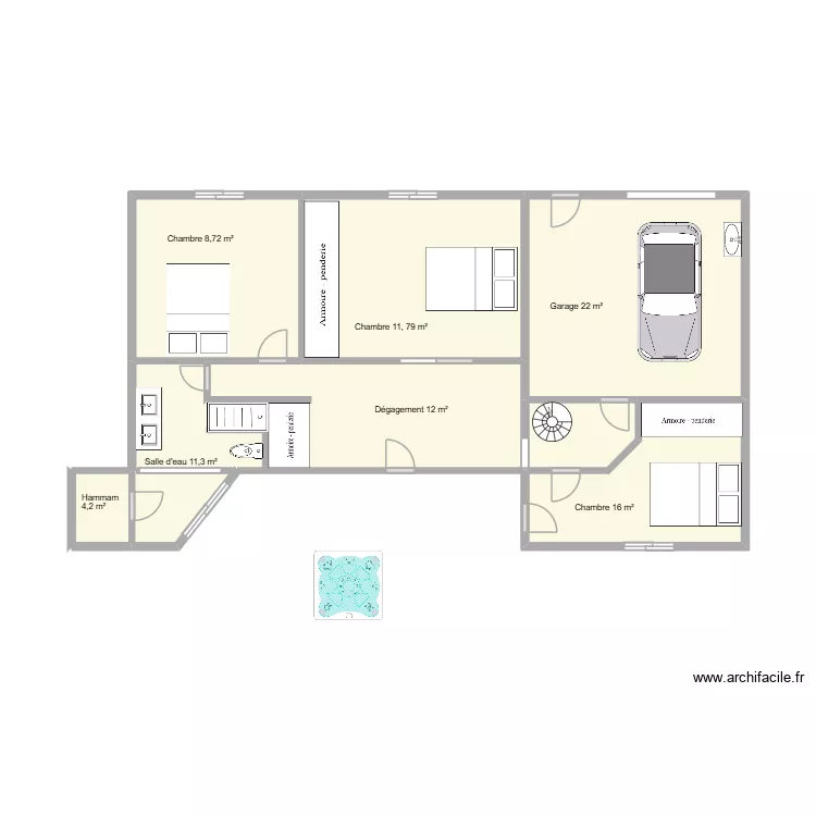 Callegari. Plan de 8  et 36 m²