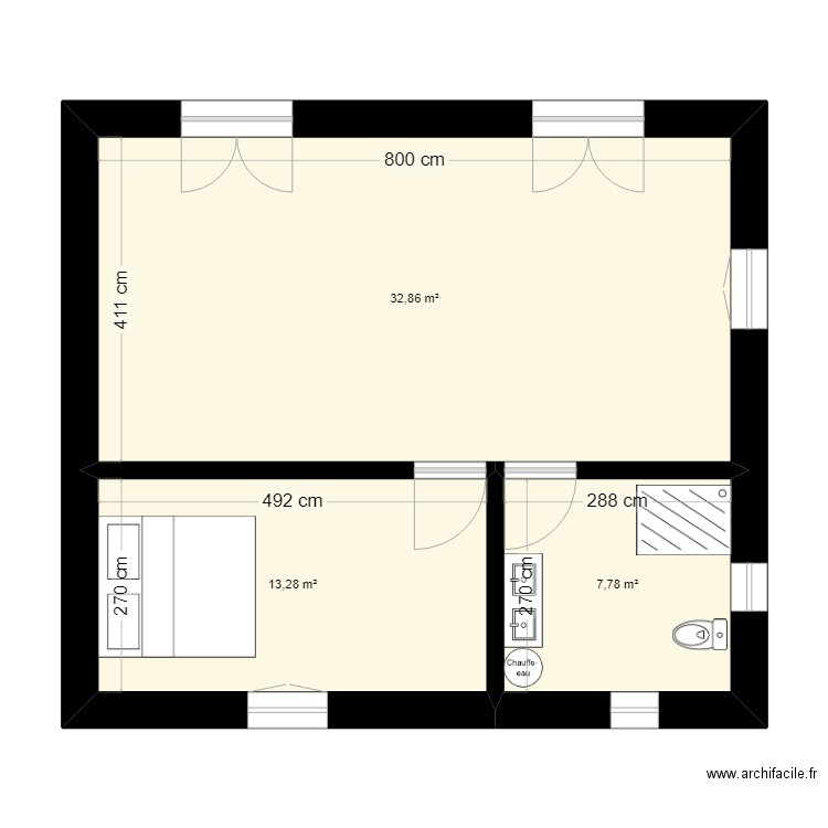 studio. Plan de 0 pièce et 0 m2