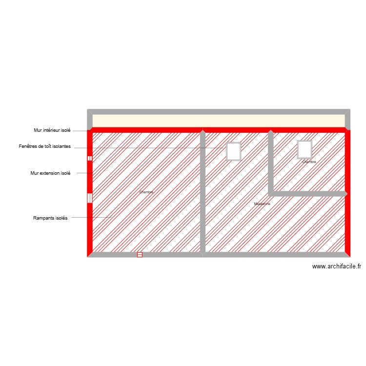 MALLEIN étage étape 1 et 2. Plan de 4 pièces et 96 m2
