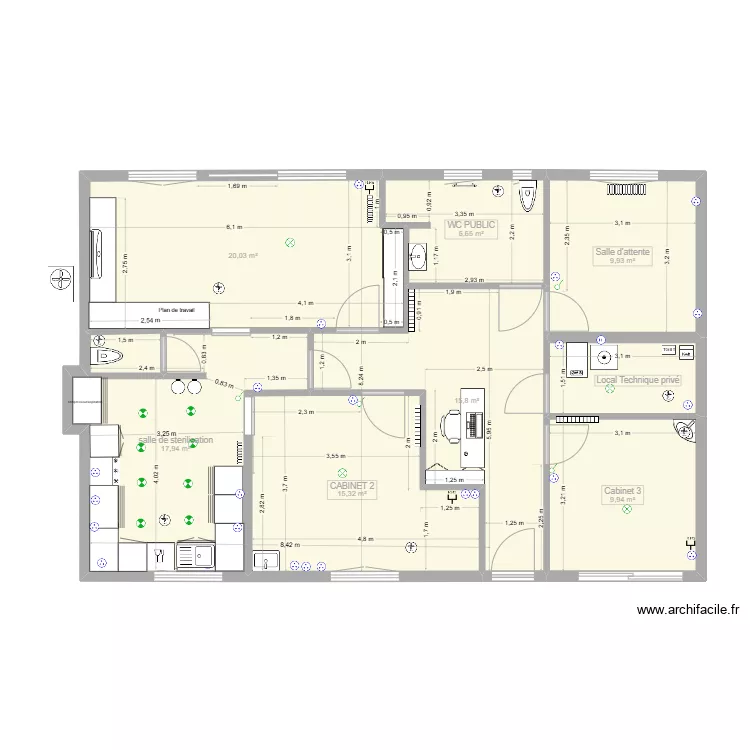 CABINET DR THOMAS V7 rail. Plan de 