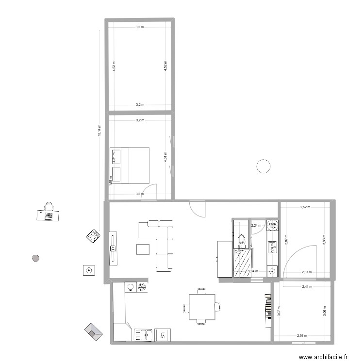 la ciotat 3. Plan de 5 pièces et 53 m2
