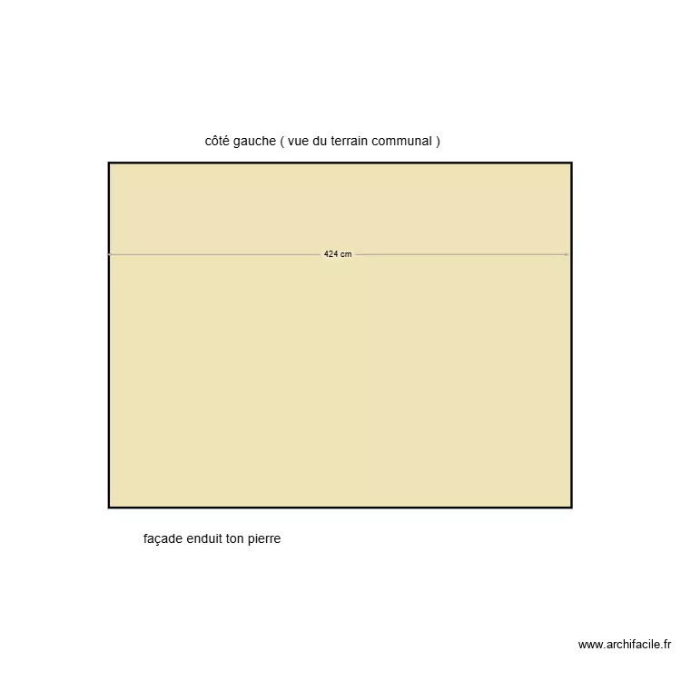 vue c&ocirc;t&eacute; gauche ( terrain communal ) agrandissement mairie. Plan de 