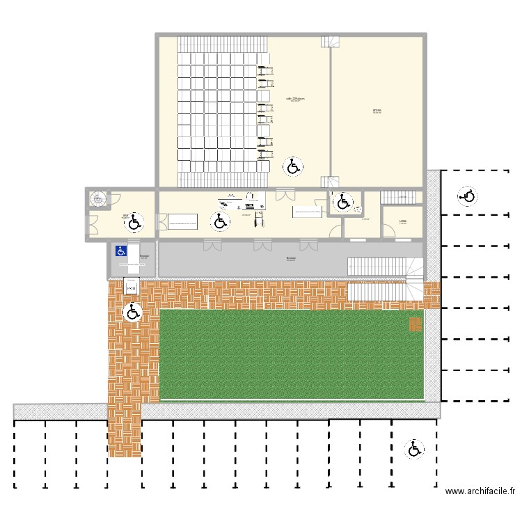 theatre. Plan de 11 pièces et 362 m2