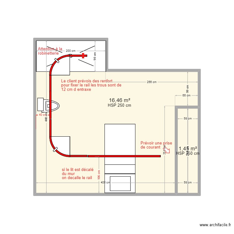 GAILLAUD 33. Plan de 2 pièces et 18 m2