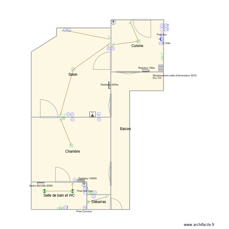 millau 2. Plan de 6 pièces et 52 m2