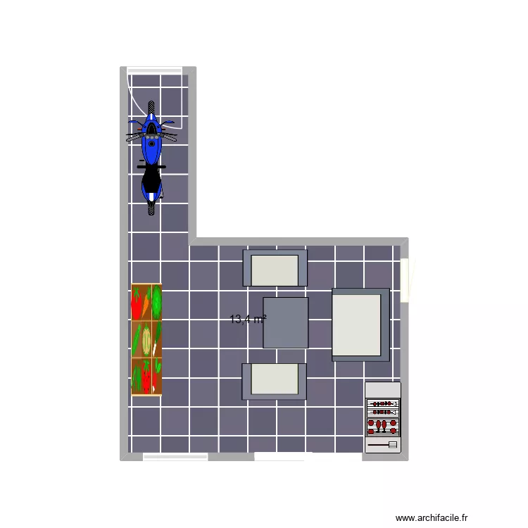 cour Théo. Plan de 1 et 13 m² cour Théo. Plan de 1 et 13 m²