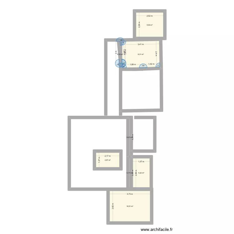 Pian. Plan de 8  et 32 m²