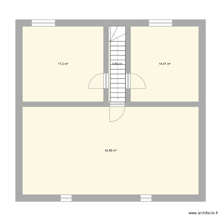 Maison 1ER. Plan de 4 pièces et 79 m2