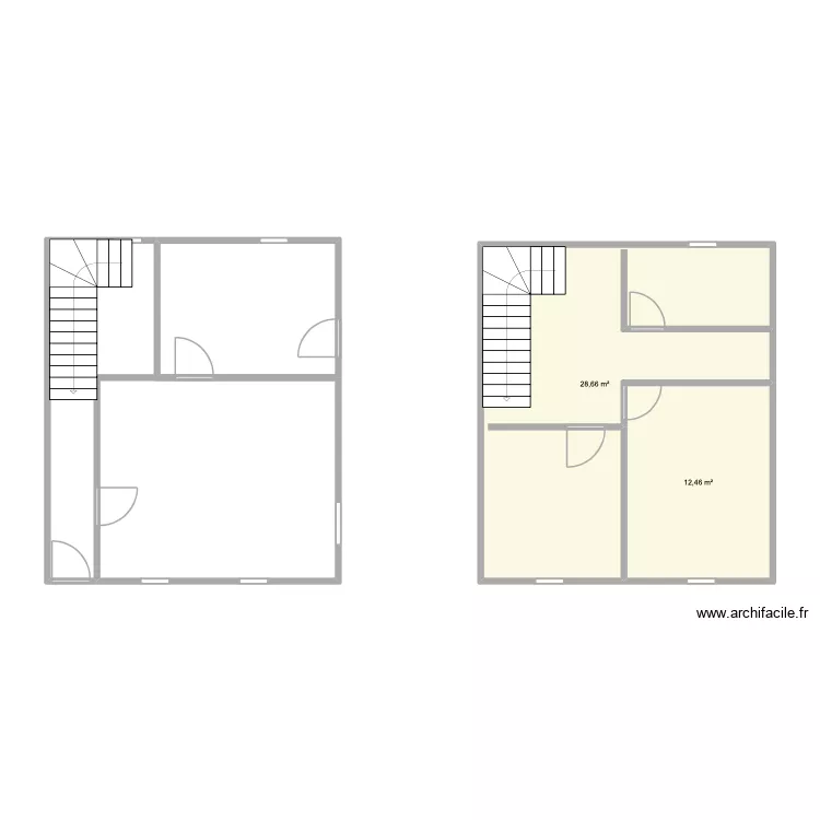 reno. Plan de 2 Pièces et 41 m²