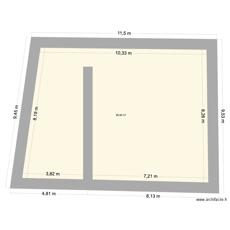 Cami plan au sol. Plan de 1 pièce et 86 m2