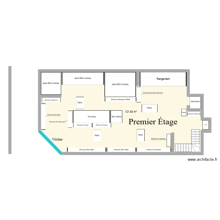 Johan Rapport de stage Fielmann Premier ETAGE. Plan de 1 pièce et 122 m2