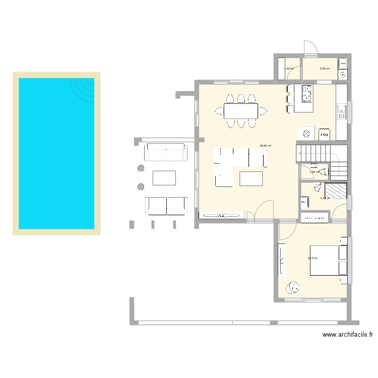 Etesian28. Plan de 6 pièces et 74 m2