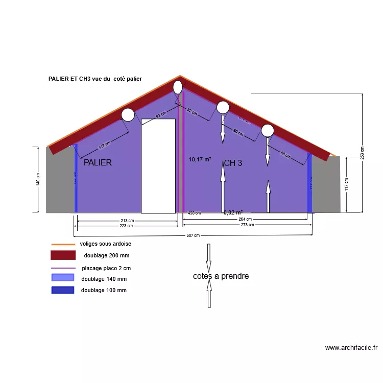 COUPE CH3 + palier . Plan de 