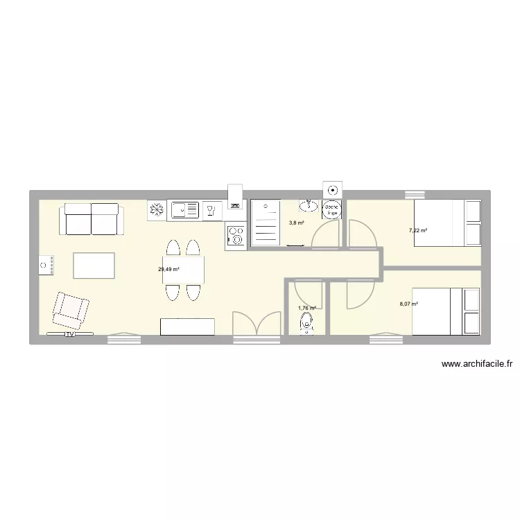 Tiny house. Plan de 