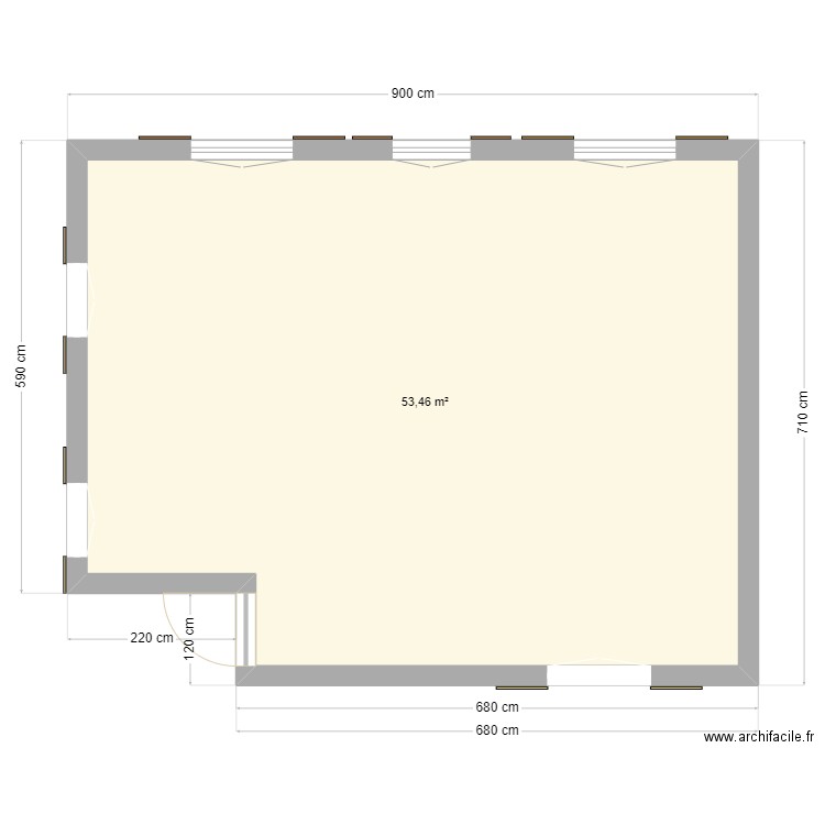 PROJET QUINCI David 3. Plan de 1 pièce et 53 m2