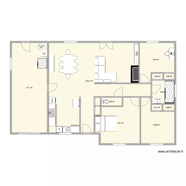 Maison Calra. Plan de 12  et 126 m²