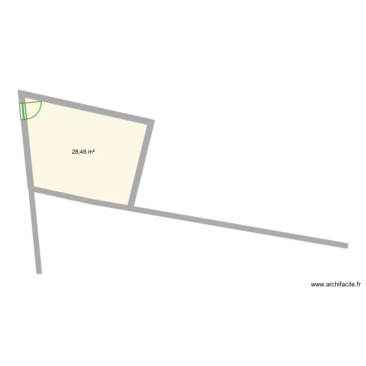 arcole rdc. Plan de 1  et 28 m²