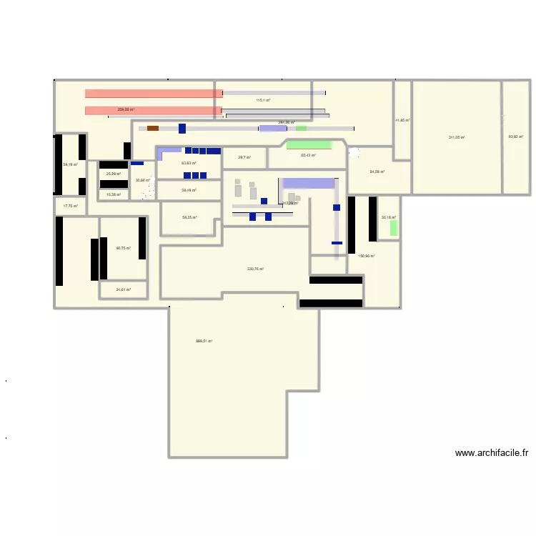 DDJ actuel. Plan de 24 et 3371 m² DDJ actuel. Plan de 24 et 3371 m²