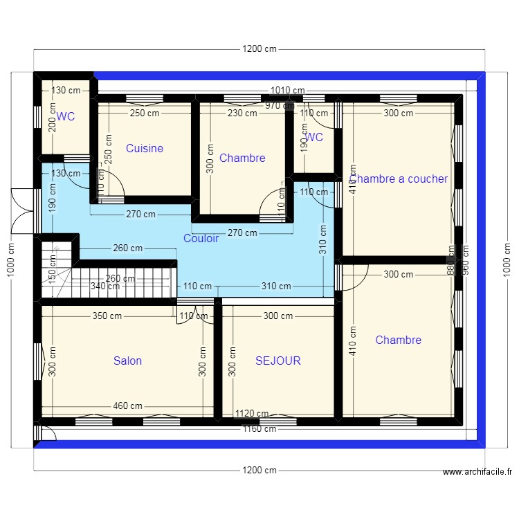 12X10 N18. Plan de 11 pièces et 97 m2
