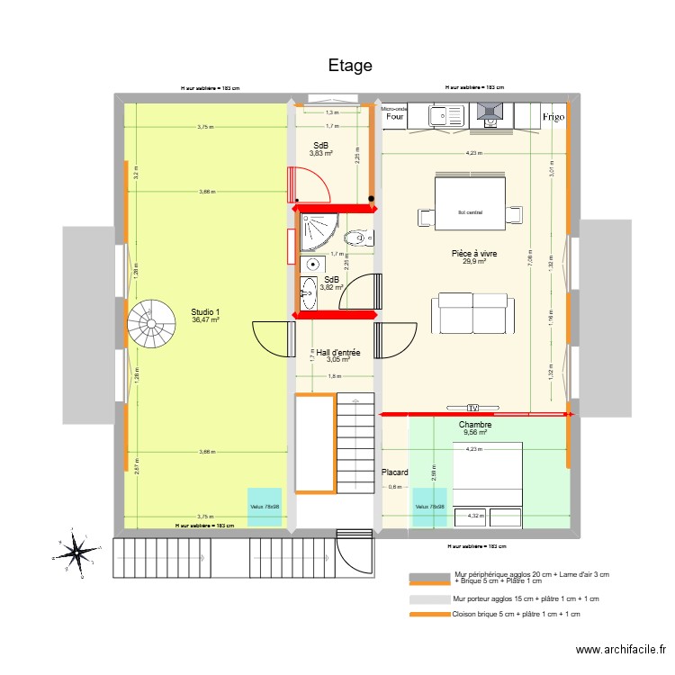 Tilleroyes F&R - Lien Fabien. Plan de 65 pièces et 466 m2