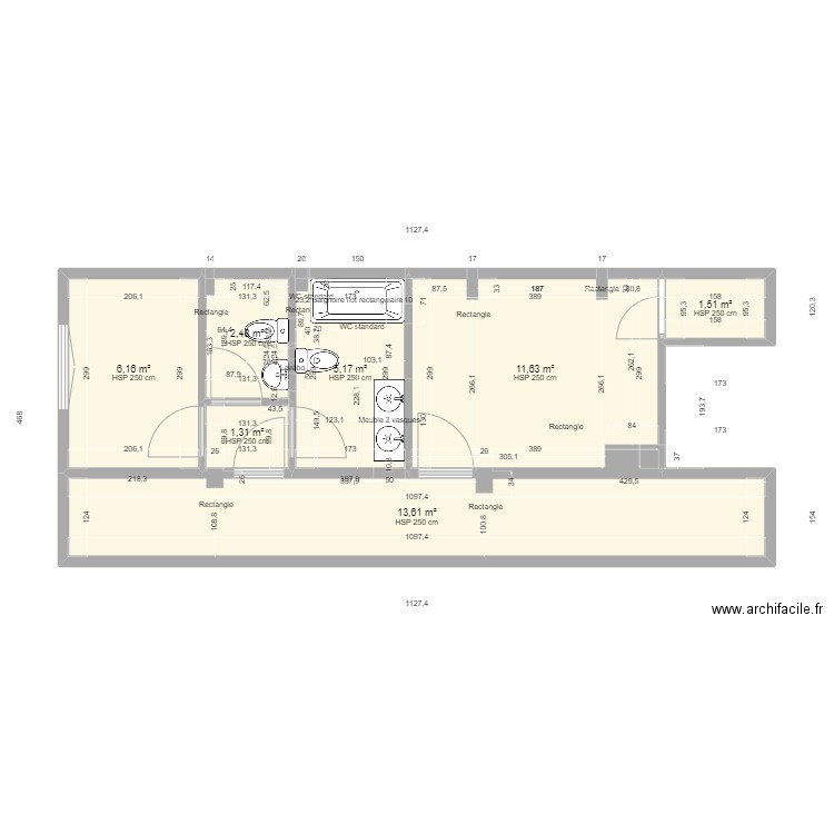 Calle DUERO. Plan de 7 pièces et 42 m2