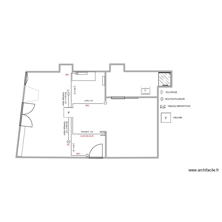 plans studio ECLAIRAGE SEJOUR. Plan de 0 pièce et 0 m2