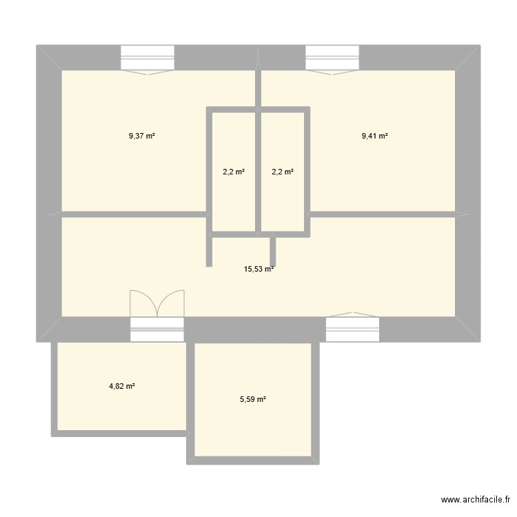 Libération Niveau 1. Plan de 7 pièces et 49 m2