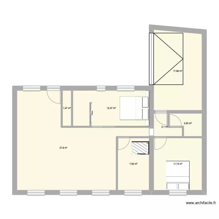 cote approximative 12/06/26. Plan de 8  et 94 m²