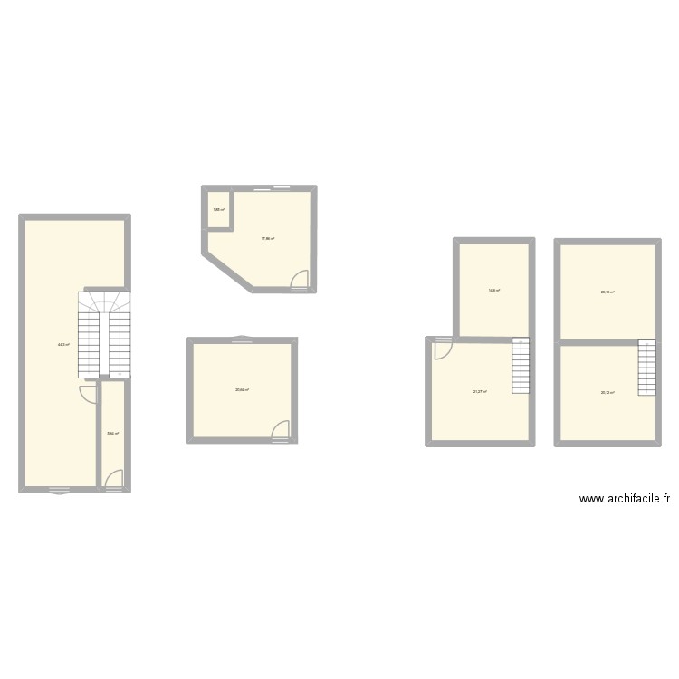 GARIBALDI. Plan de 9 pièces et 166 m2
