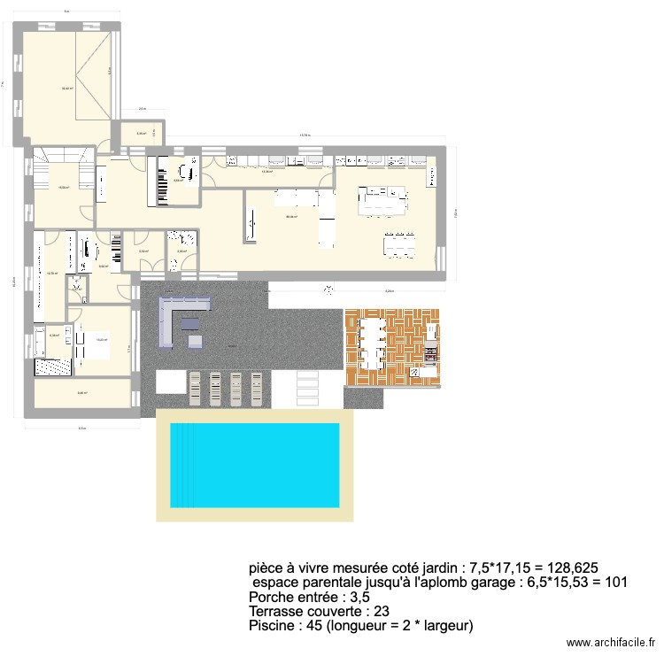 2025.06.28. Rdc val de cuberte chgt cuisine. Plan de 33 pièces et 577 m2
