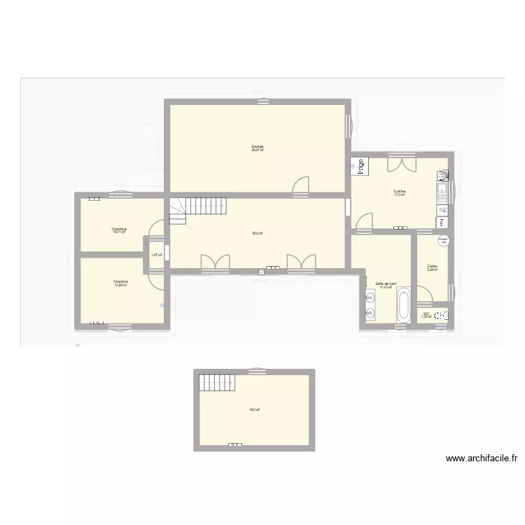Maison 2. Plan de 10 et 148 m² Maison 2. Plan de 10 et 148 m²