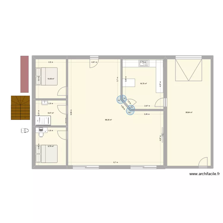 plan. Plan de 6 Pièces et 148 m²