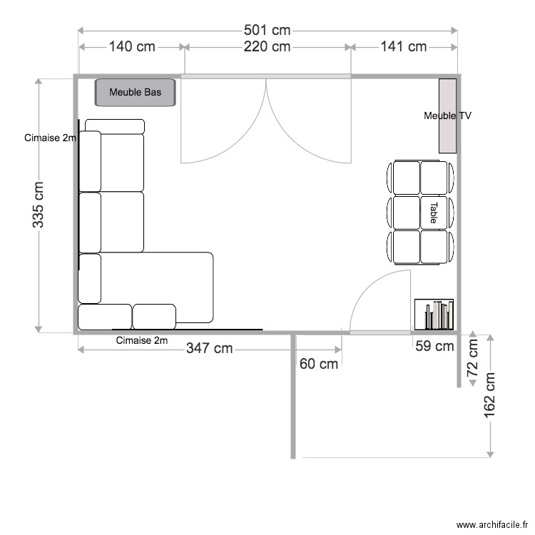 Sejour TODAY. Plan de 1 pièce et 17 m2