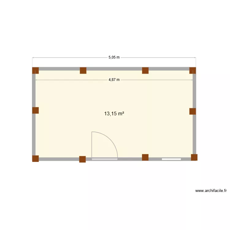 CABANE JARDIN. Plan de 1  et 13 m²