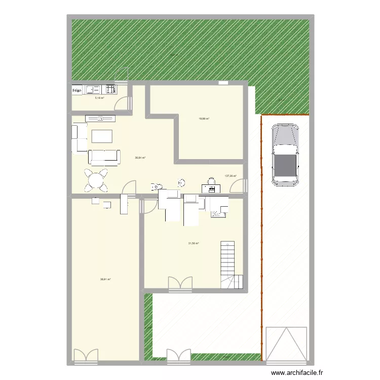 ikk. Plan de 6  et 270 m²