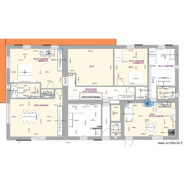 GRANGE PROJET SEPTEMBRE 25 AVEC HAUT VENT. Plan de 16 pièces et 292 m2
