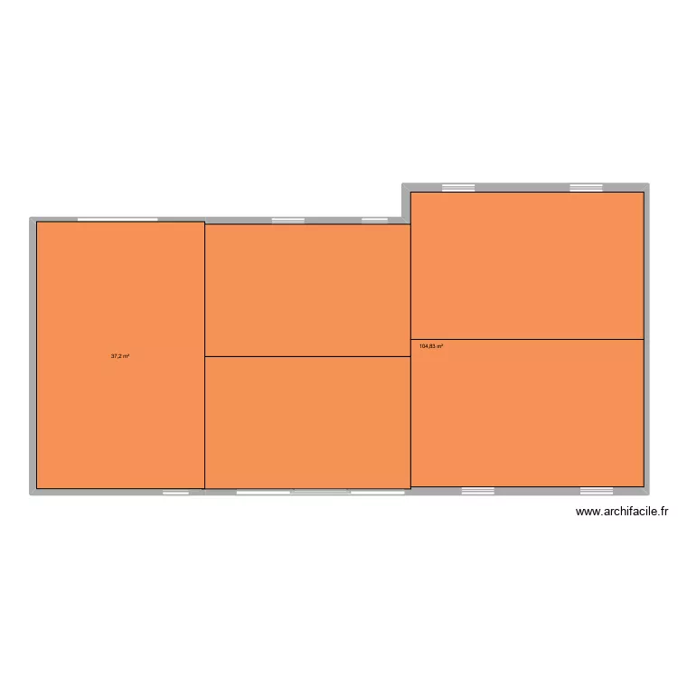 maison. Plan de 2  et 142 m²
