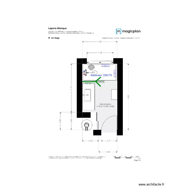Plan Projet  Mme. Laporte 2D. Plan de 