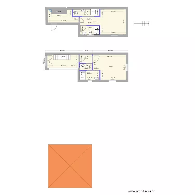 extention. Plan de 6 Pièces et 60 m² extention. Plan de 6 Pièces et 60 m²