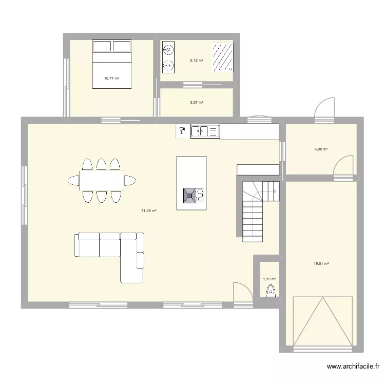 Plan maison - draft 2. Plan de 7  et 117 m²