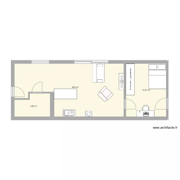 Gimel. Plan de 3  et 49 m²