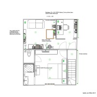 Chambre & salon 1 fenetre sans couloir variante 2 meubles