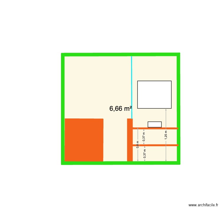 Armoire technique. Plan de 1 pièce et 7 m2