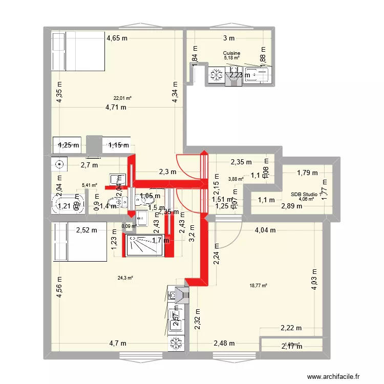 Studios Thyez 2ème étage OK Essai 3. Plan de 12 pièces et 259 m² Studios Thyez 2ème étage OK Essai 3. Plan de 12 pièces et 259 m²