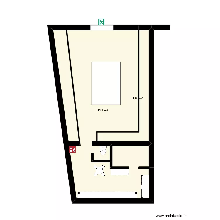 arsenic. Plan de 2  et 37 m²