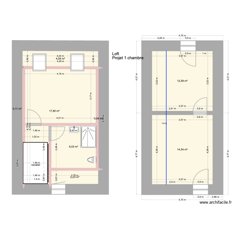 ferme loft bas et haut 1ch isolée 18/01/26. Plan de 0 pièce et 0 m2
