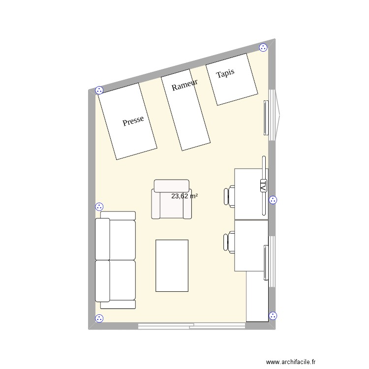 garage. Plan de 1 pièce et 24 m2