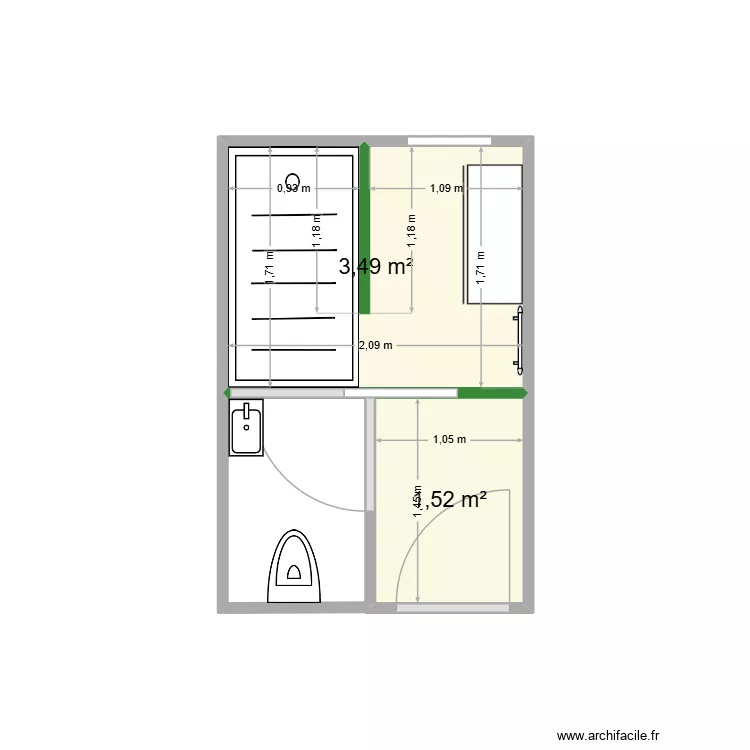 salle de bain BAS v2. Plan de 
