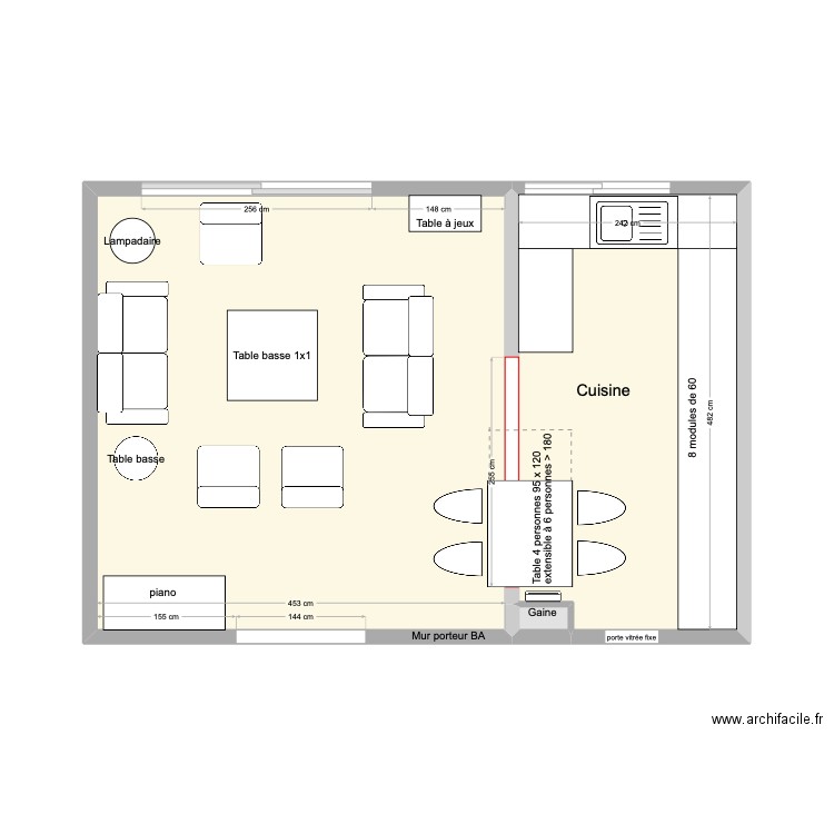 Plan n°1. Plan de 3 pièces et 33 m2